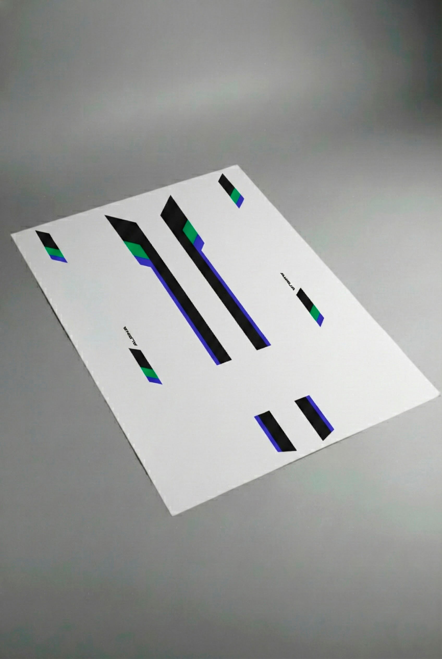 Pliego de vinilos de calidad premium con todas las piezas precortadas para el Kit de Franjas Alpina. Este vinilo adhesivo está listo para la auto-instalación (DIY) en cualquier modelo BMW sin necesidad de profesionales.