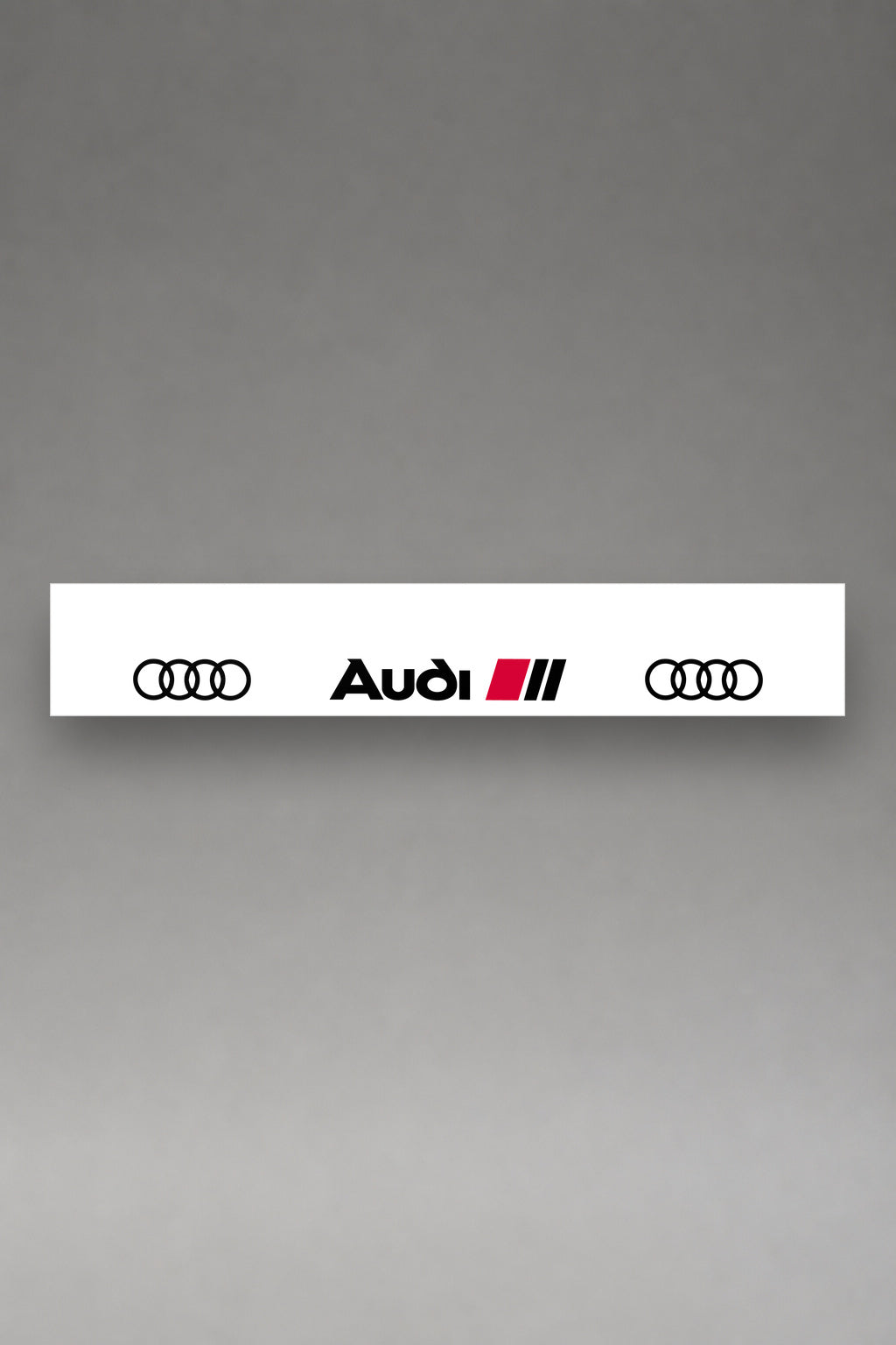 Parasol de vinilo Audi Sport · Logo Tipográfico Agresivo, la tira entera de 150 x 25 cm vista de frente, de MOA-Grafics.