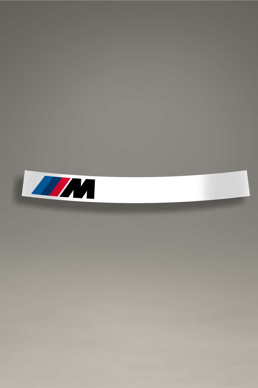 Parasol de vinilo adhesivo para parabrisas de coche, color blanco con franjas y logo M Performance de BMW Motorsport. Ideal para personalizar y proteger del sol.