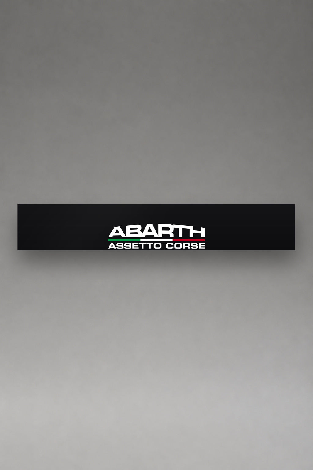 Parasol de vinilo Fiat Abarth & Assetto Corsa · Sim Racing Italiano, la tira entera de 150 x 25 cm vista de frente, de MOA-Grafics.