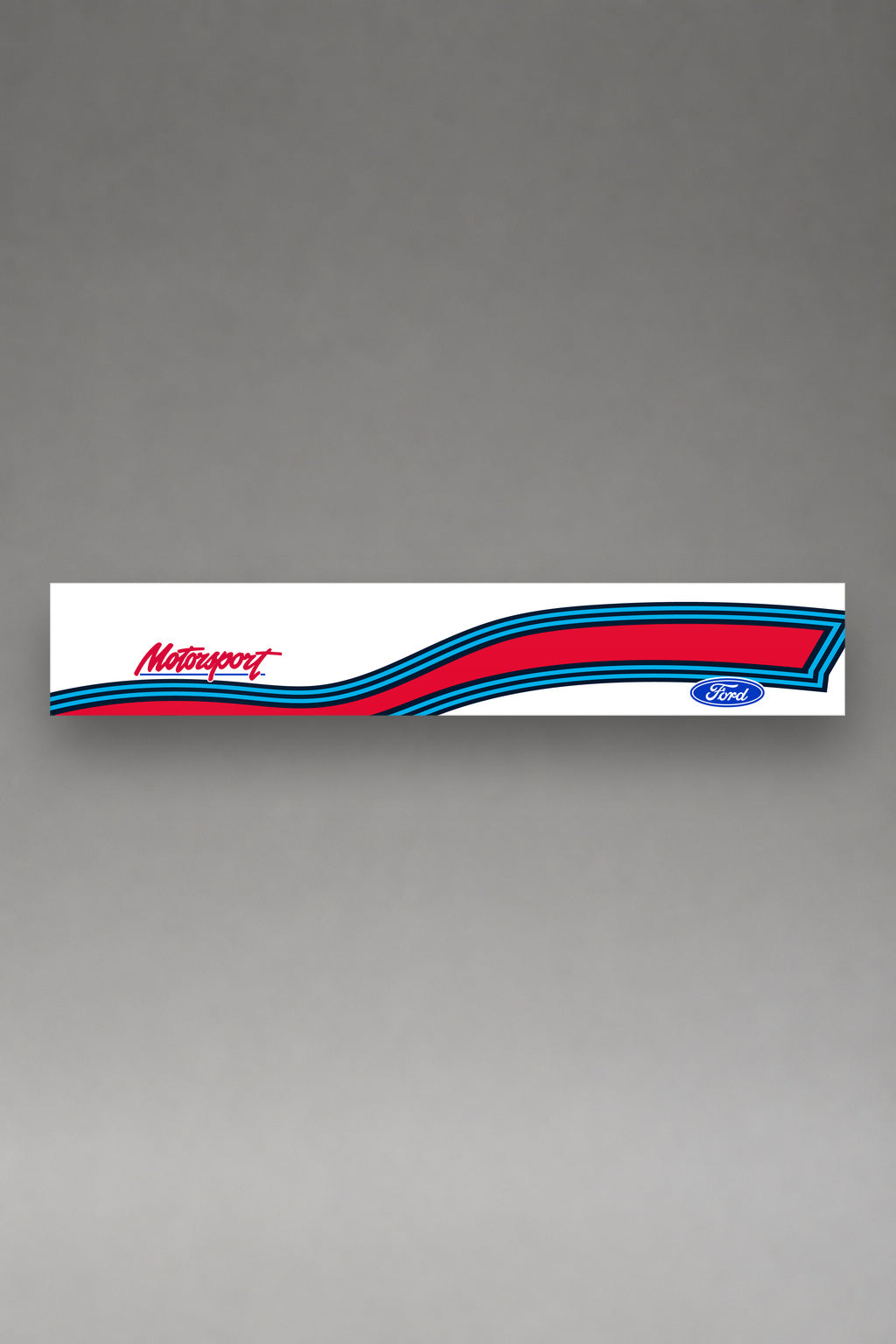 Parasol de vinilo Ford Martini · Etapa de Rally, la tira entera de 150 x 25 cm vista de frente, de MOA-Grafics.