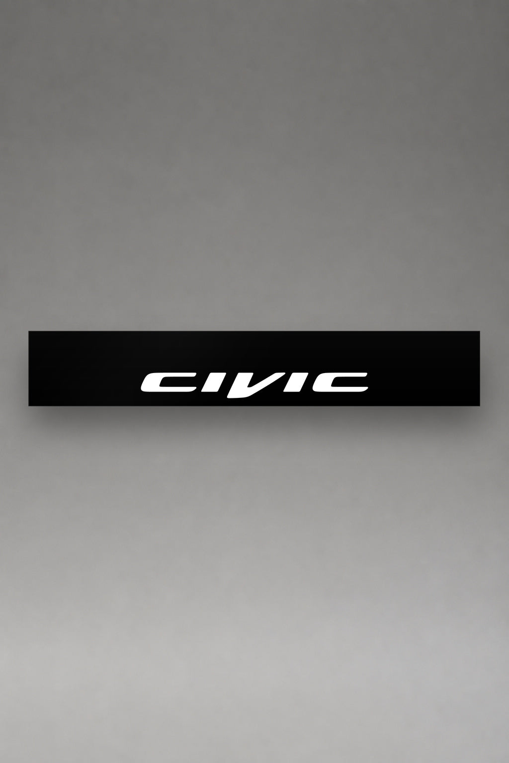 Parasol de vinilo Honda Civic · Lettering Cursivo, la tira entera de 150 x 25 cm vista de frente, de MOA-Grafics.