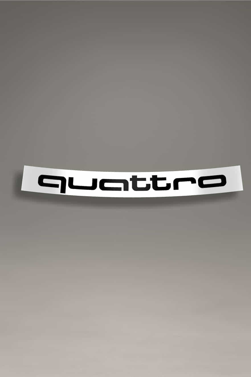 Parasol de vinilo blanco con letras negras de Audi Quattro. Accesorio para parabrisas de coche, estilo tuning y cultura del motor.
