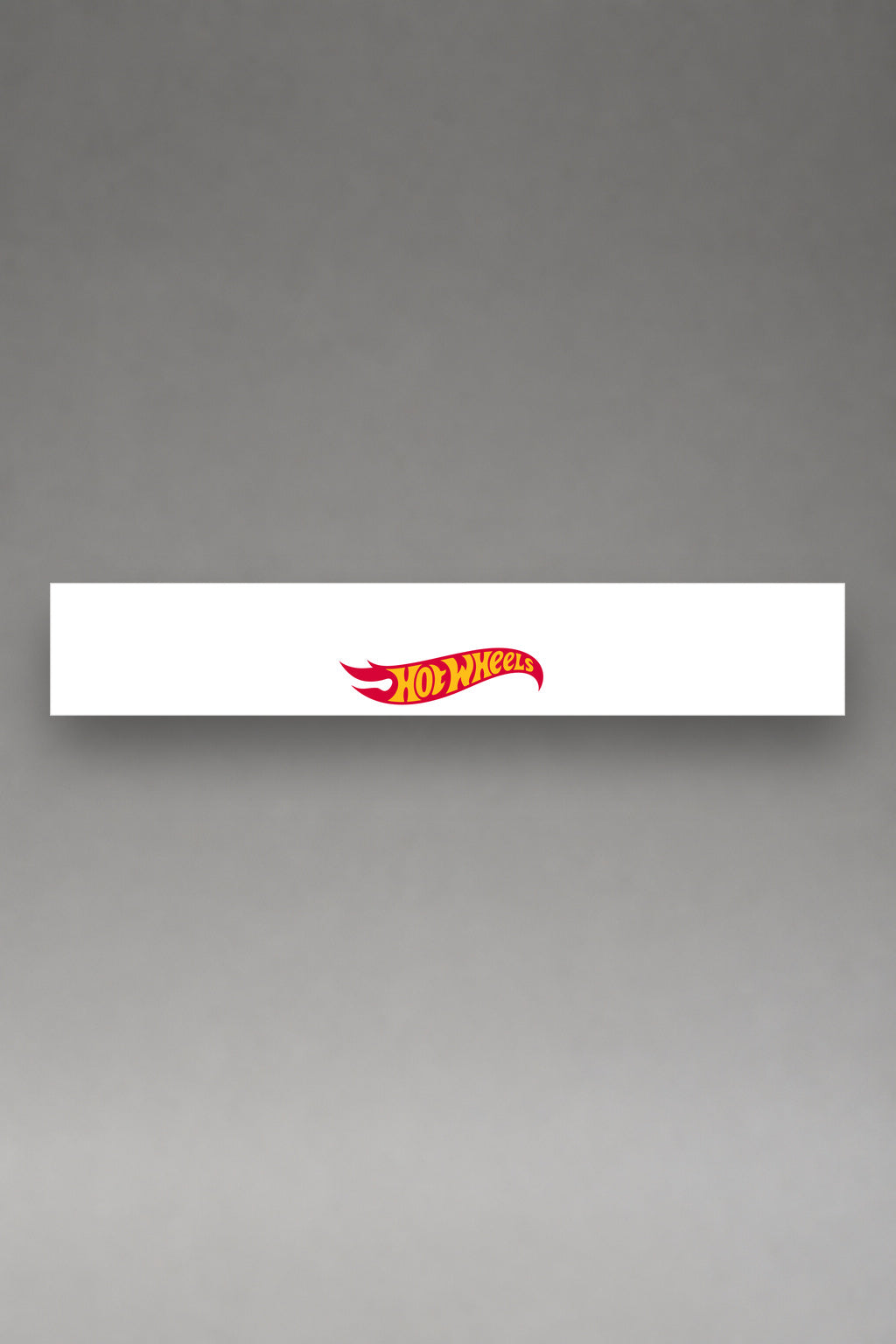 Parasol de vinilo Hot Wheels blanco, la tira entera de 150 x 25 cm vista de frente, de MOA-Grafics.