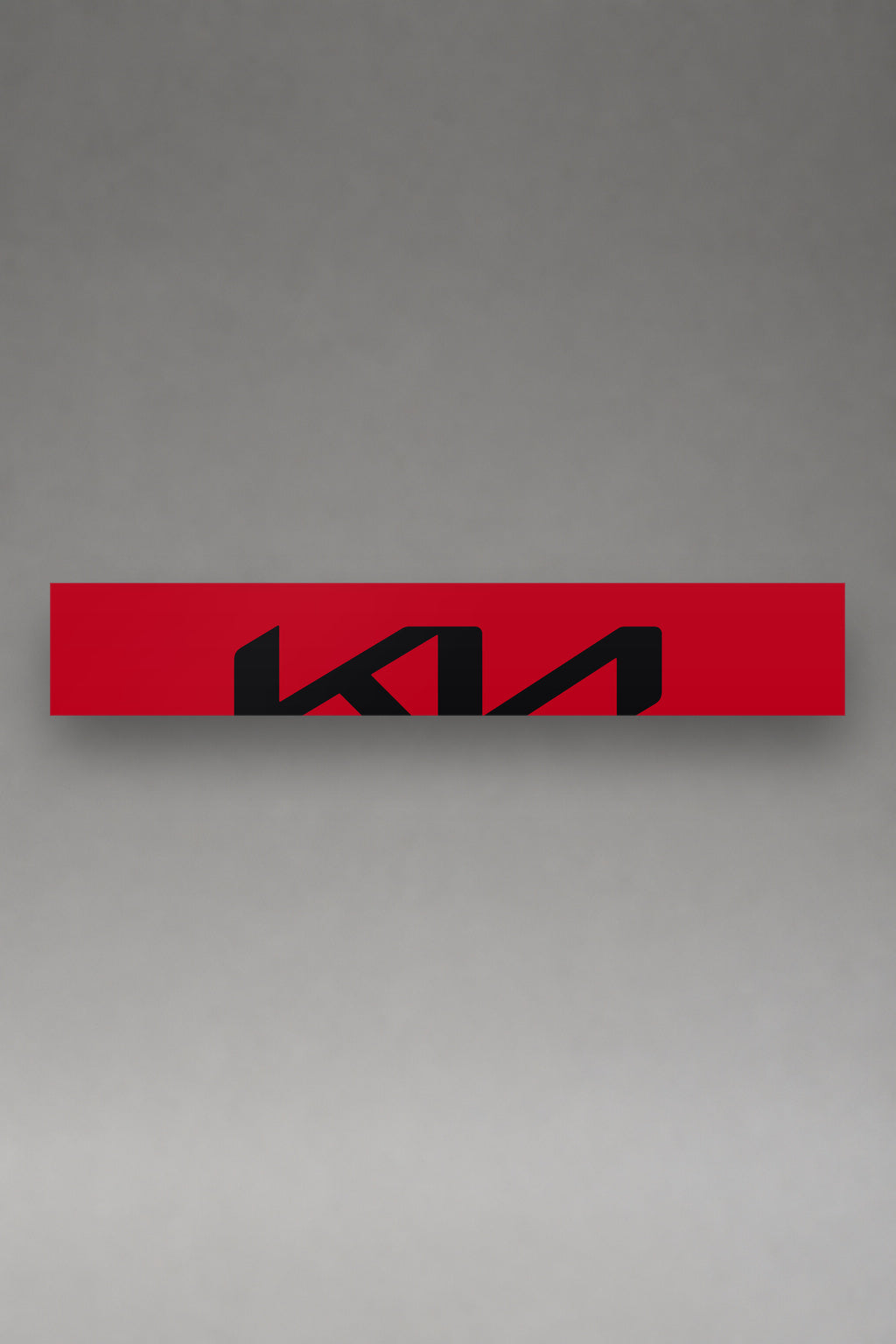 Parasol de vinilo Kia · Logo Moderno Maxi, la tira entera de 150 x 25 cm vista de frente, de MOA-Grafics.