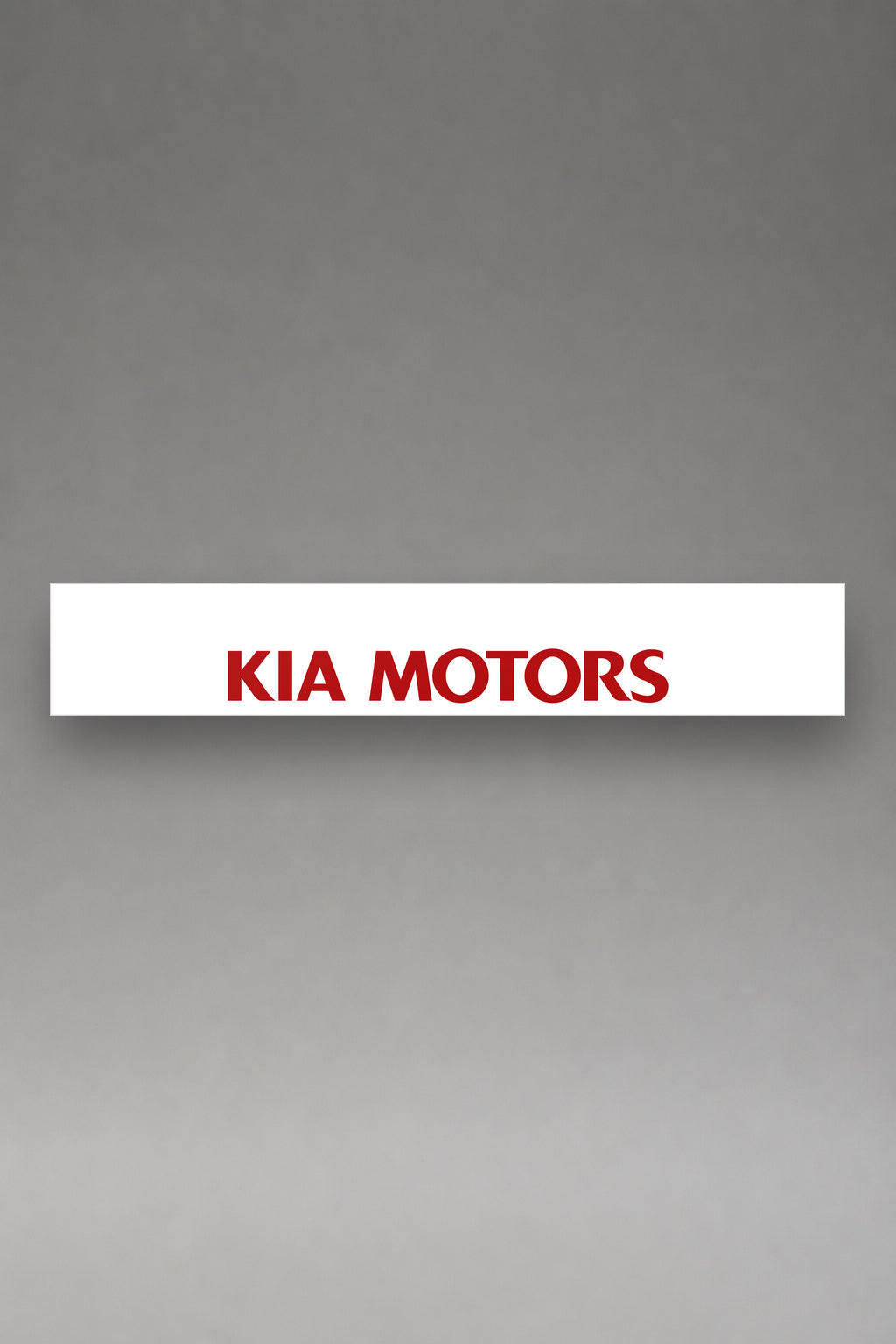 Parasol de vinilo Kia Motors · Logo Clásico Pre-2021, la tira entera de 150 x 25 cm vista de frente, de MOA-Grafics.