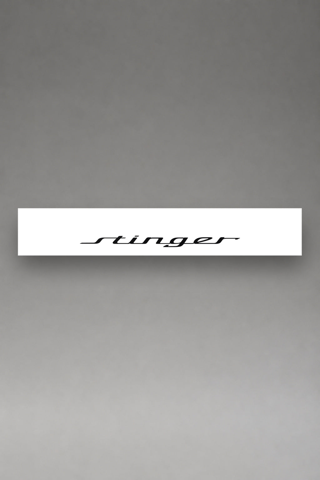 Parasol de vinilo Kia Stinger · Lettering Gran Turismo, la tira entera de 150 x 25 cm vista de frente, de MOA-Grafics.