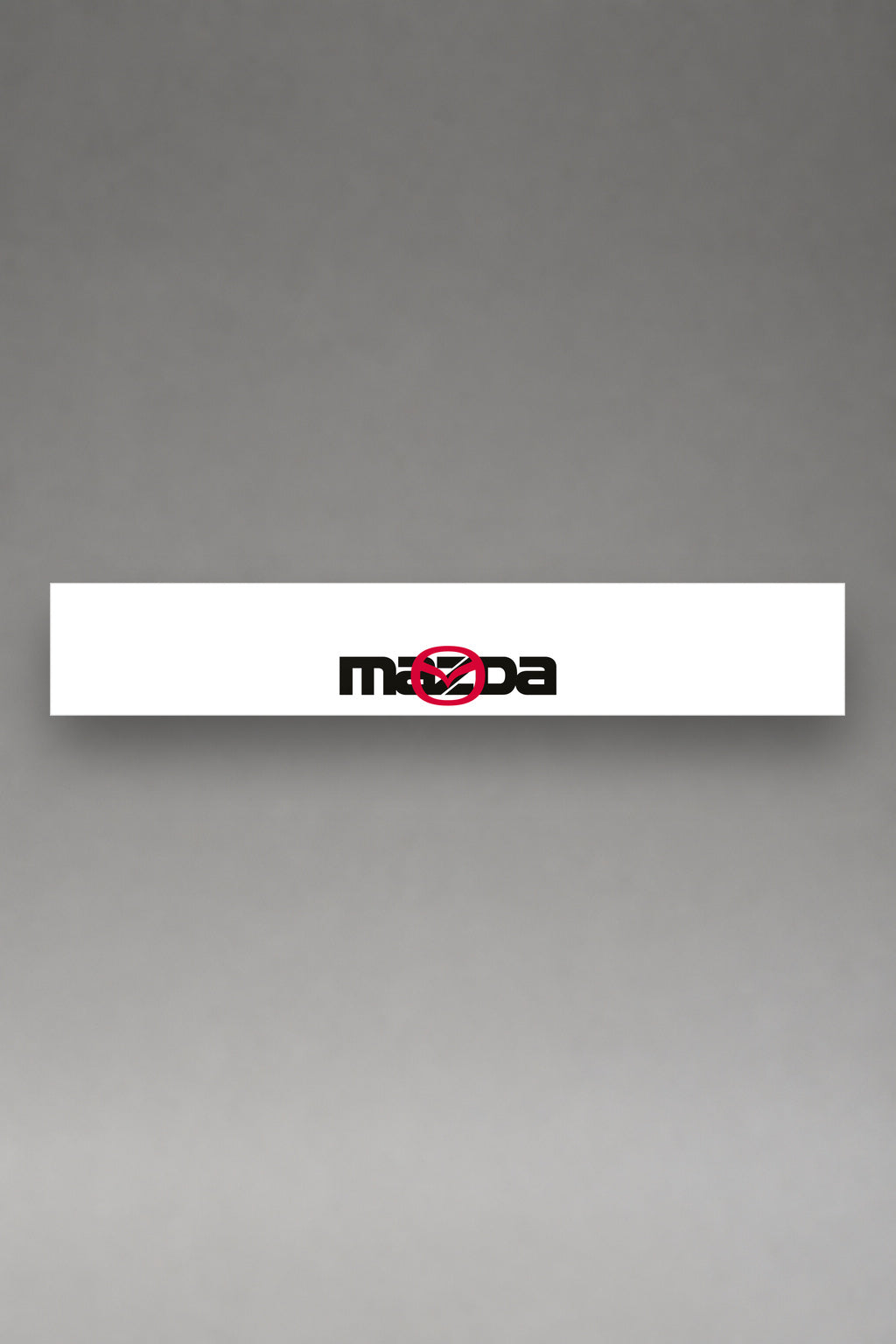 Parasol de vinilo Mazda · Logo Edición Underground, la tira entera de 150 x 25 cm vista de frente, de MOA-Grafics.