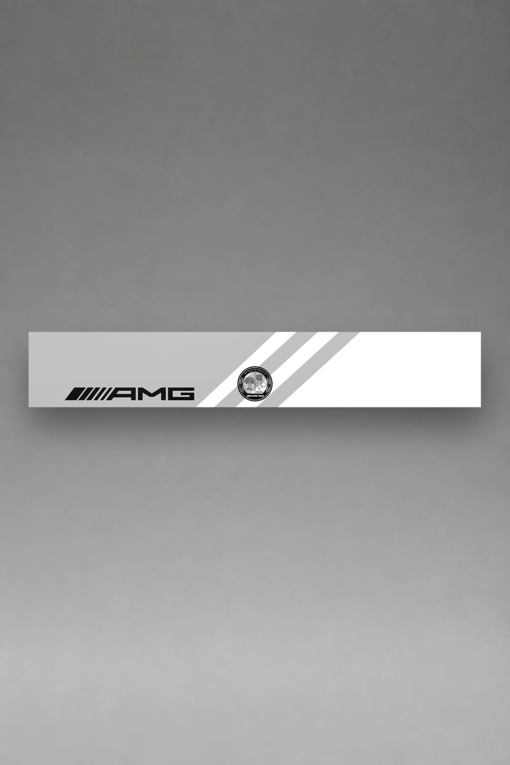 Parasol de vinilo Mercedes-AMG · Logo Escudo Affalterbach, la tira entera de 150 x 25 cm vista de frente, de MOA-Grafics.