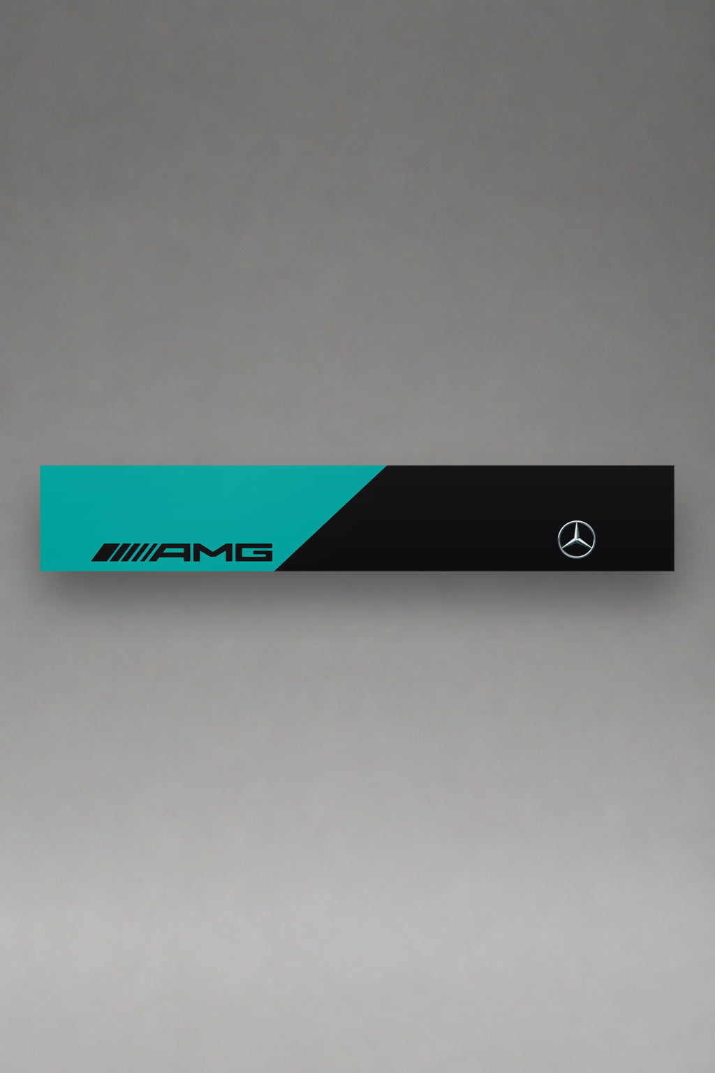 Parasol de vinilo Mercedes-AMG · Livery Petronas Formula 1, la tira entera de 150 x 25 cm vista de frente, de MOA-Grafics.