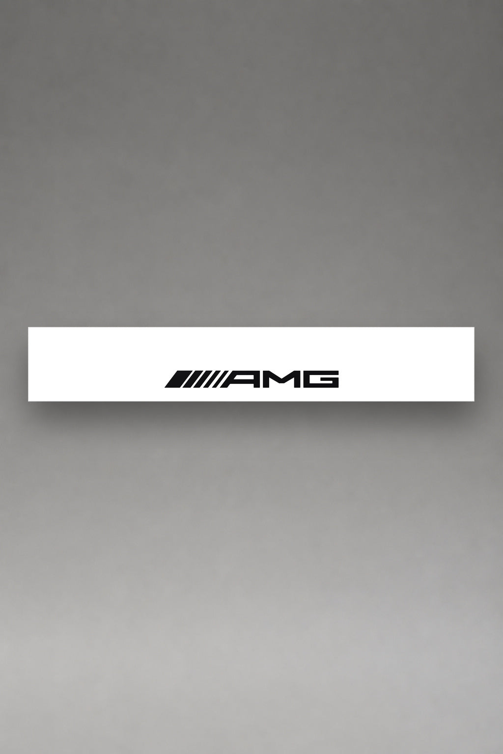 Parasol de vinilo Mercedes-AMG · Lettering Affalterbach Performance, la tira entera de 150 x 25 cm vista de frente, de MOA-Grafics.