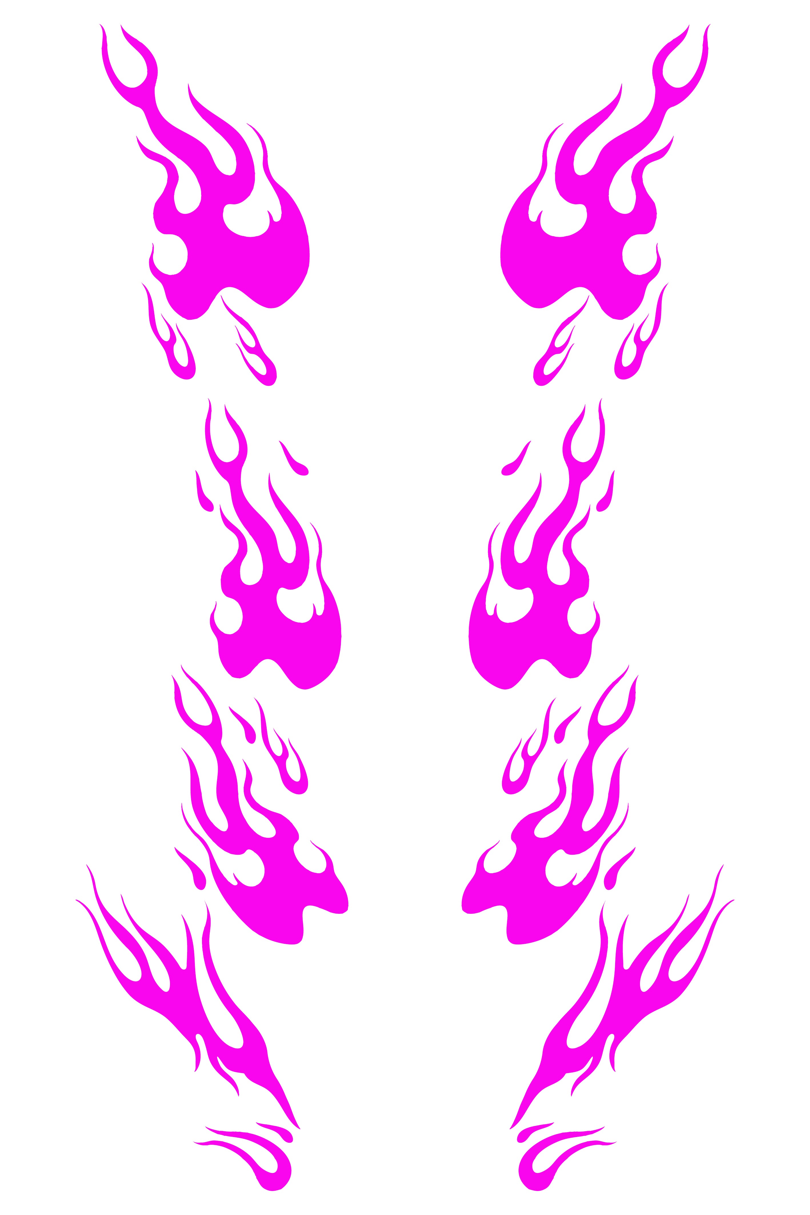 Patrón detallado del vinilo Llamas Rosa Neón. Muestra la silueta de las flamas en un tono rosa fuerte o fucsia, con efecto neón.