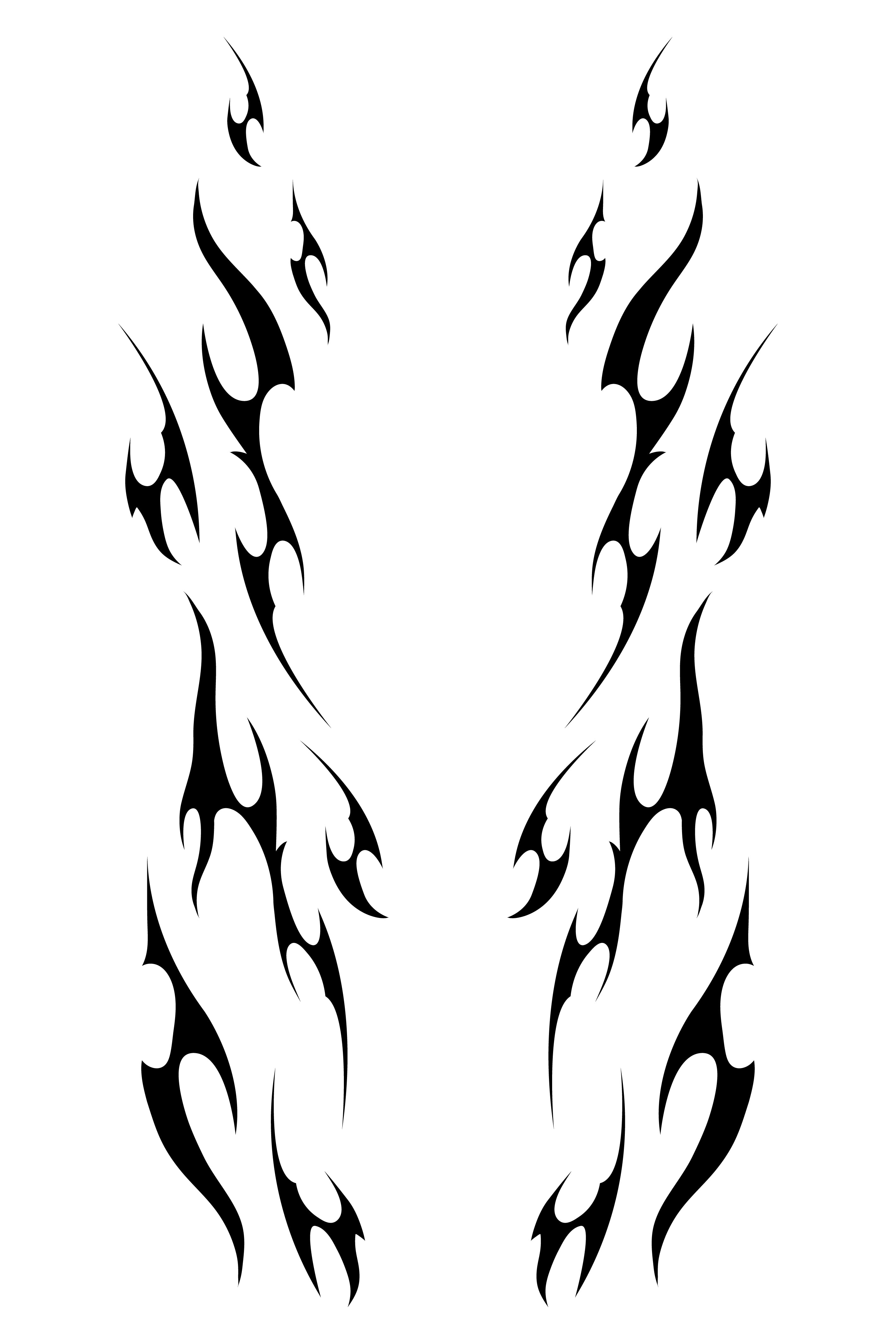 Patrón completo del vinilo tribal en color negro sobre fondo blanco. Detalle del diseño para personalización rápida de coches.