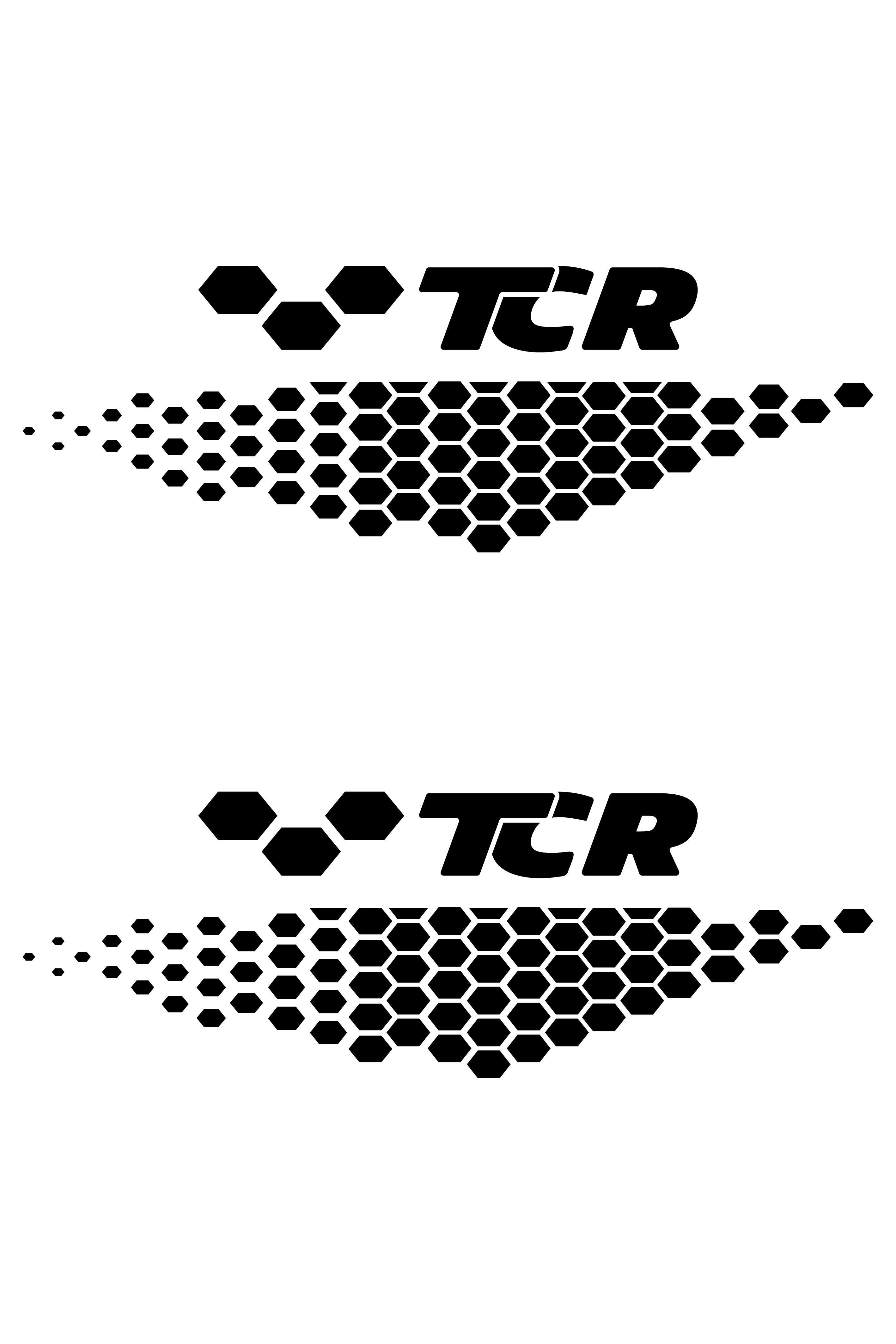 Patrón detallado del vinilo Volkswagen TCR. Muestra el diseño geométrico y las líneas dinámicas de una librea de carreras moderna.