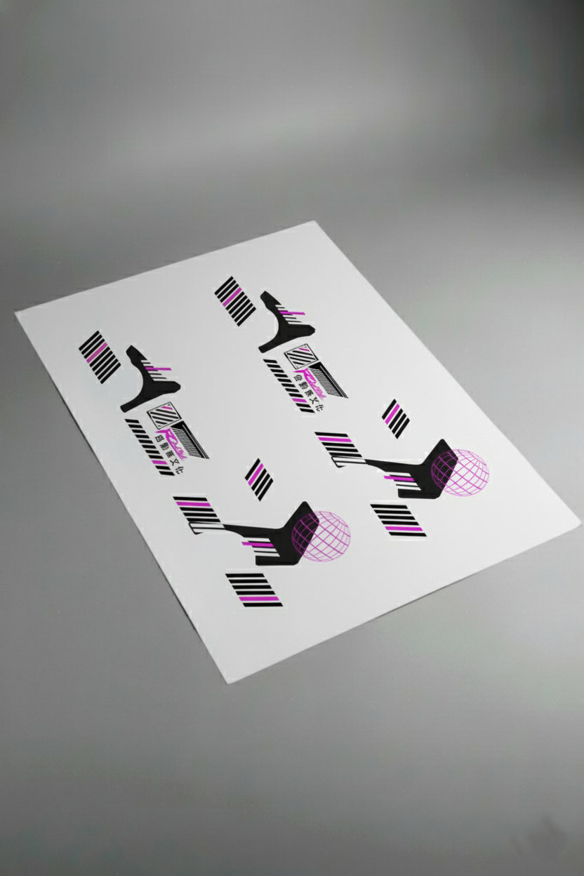 Pliego de vinilos de alta calidad que componen el kit Japan Racing Widebody. Incluye secciones específicas para aletas ensanchadas y pasos de rueda.