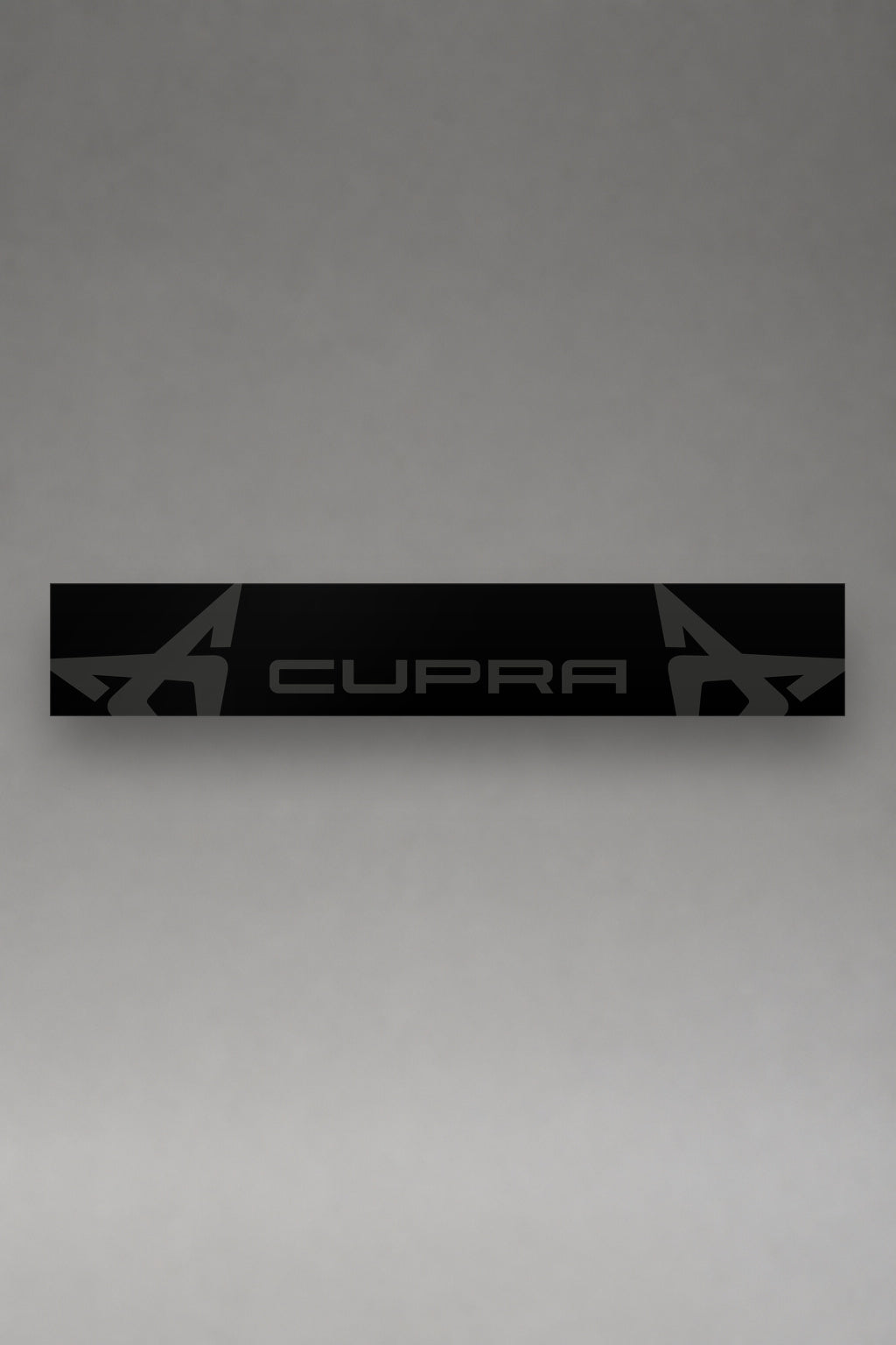 Parasol de vinilo Cupra · Logotipo de la Marca, la tira entera de 150 x 25 cm vista de frente, de MOA-Grafics.