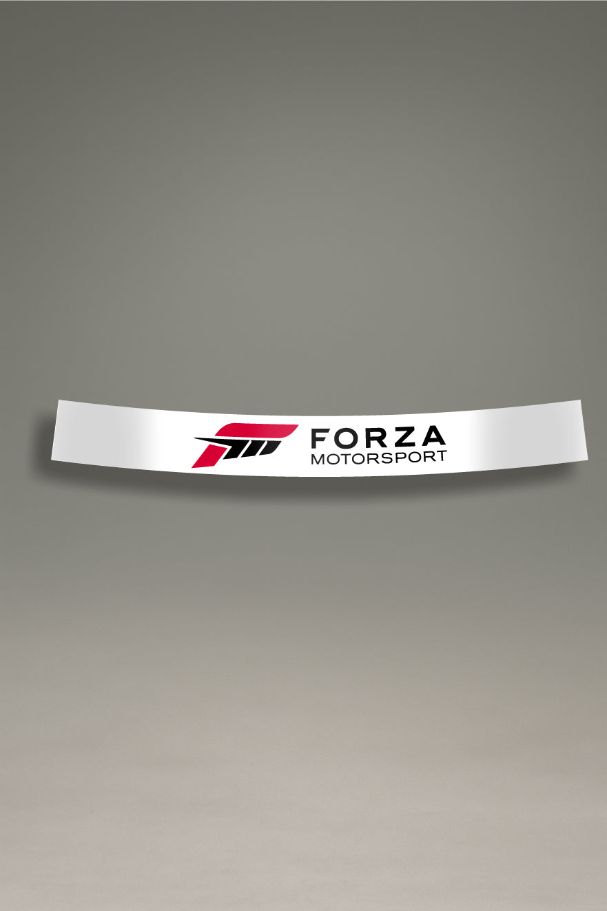 Parasol blanco para parabrisas con logo Forza Motorsport, estilo racing para personalización y tuning de MOA-Grafics.