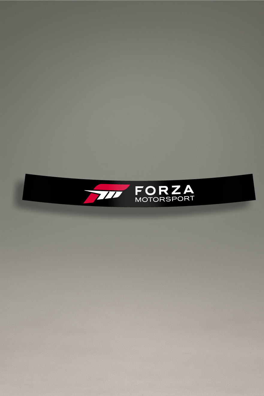 Parasol negro para parabrisas con logo Forza Motorsport, estilo racing para personalización y tuning de MOA-Grafics.