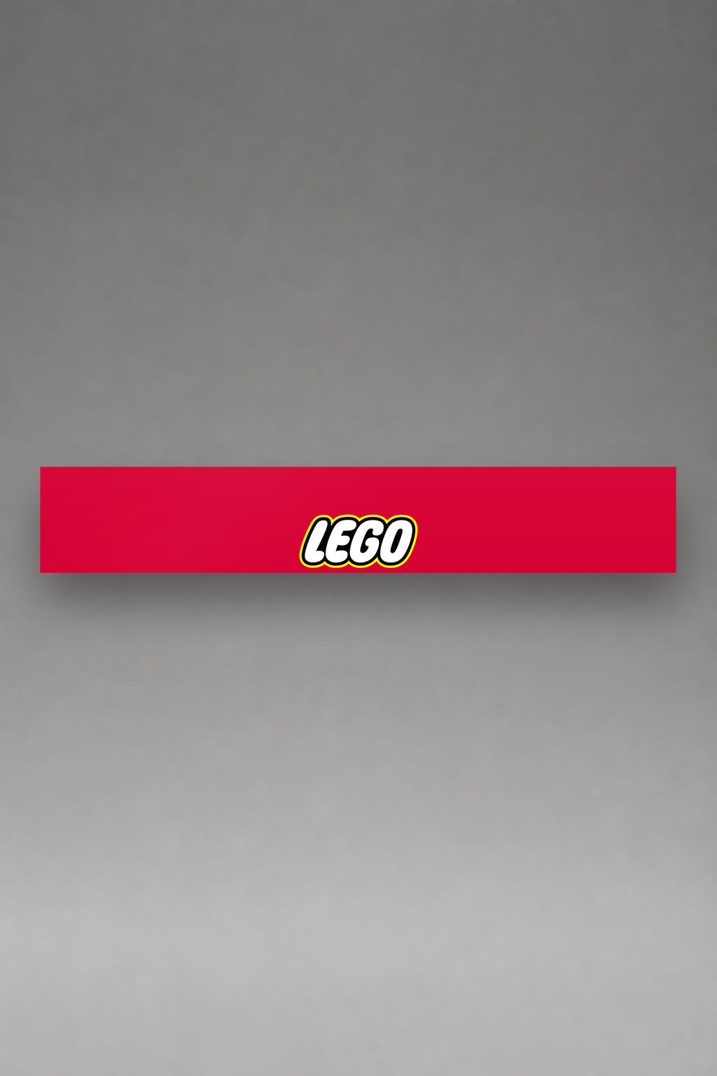 Parasol de vinilo LEGO · Logotipo Clásico, la tira entera de 150 x 25 cm vista de frente, de MOA-Grafics.