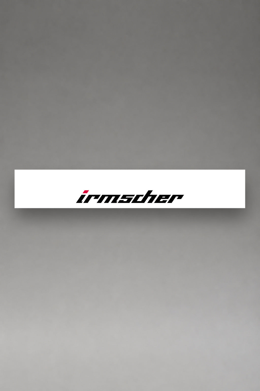 Parasol de vinilo Opel Irmscher · Cursiva del Preparador, la tira entera de 150 x 25 cm vista de frente, de MOA-Grafics.