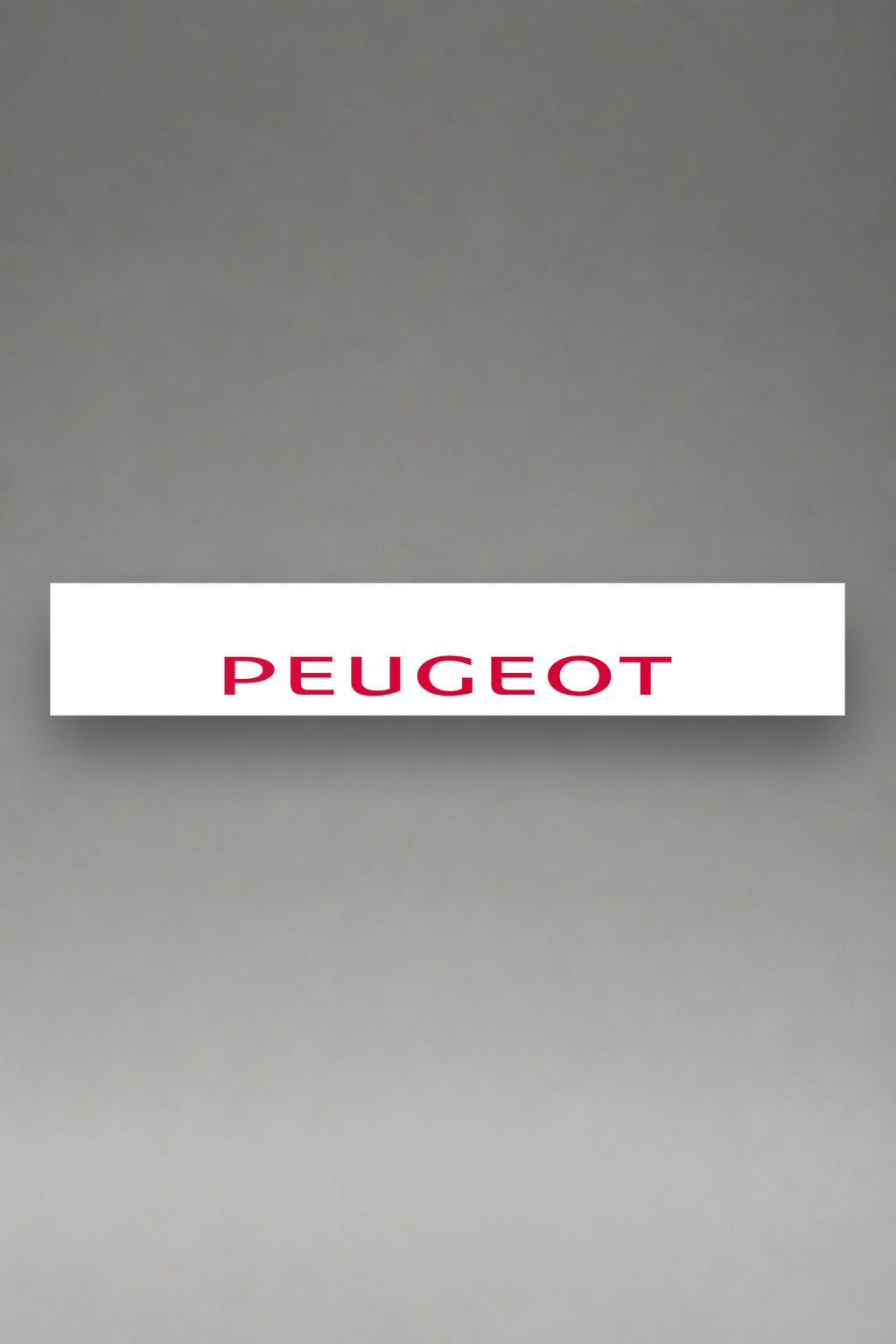 Parasol de vinilo Peugeot · Lettering Mayúsculas Elegante, la tira entera de 150 x 25 cm vista de frente, de MOA-Grafics.