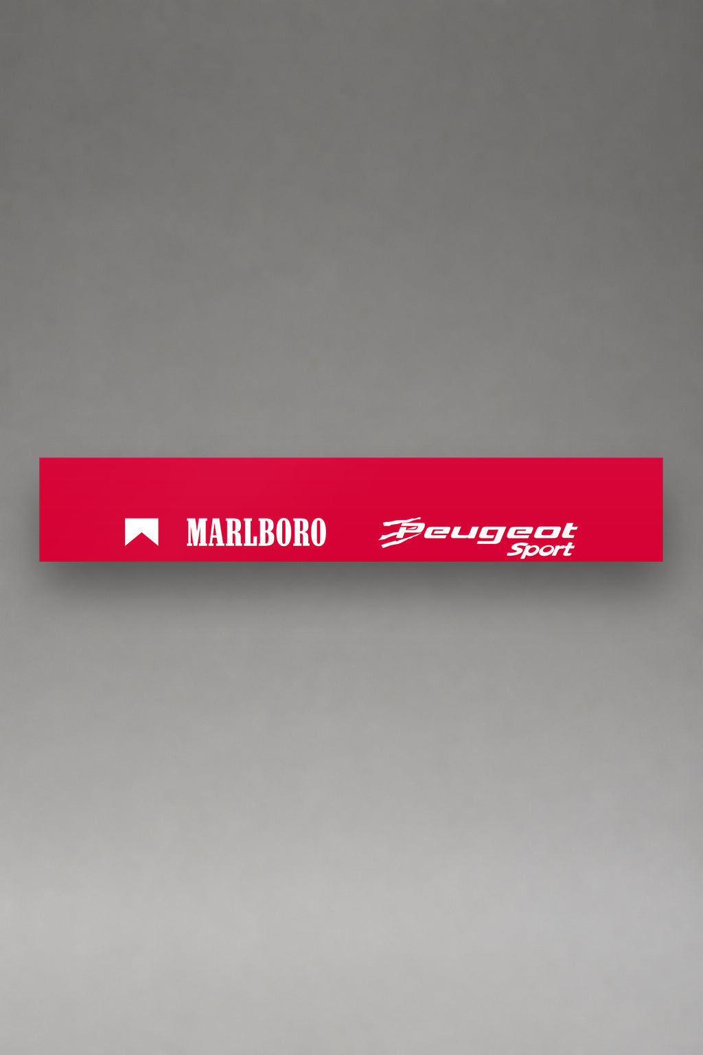 Parasol de vinilo Peugeot 905 · Livery Marlboro Le Mans, la tira entera de 150 x 25 cm vista de frente, de MOA-Grafics.