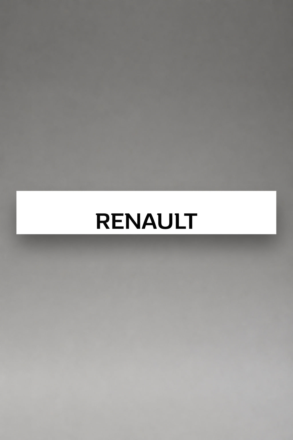 Parasol de vinilo Renault · Lettering Sans-Serif Institucional, la tira entera de 150 x 25 cm vista de frente, de MOA-Grafics.