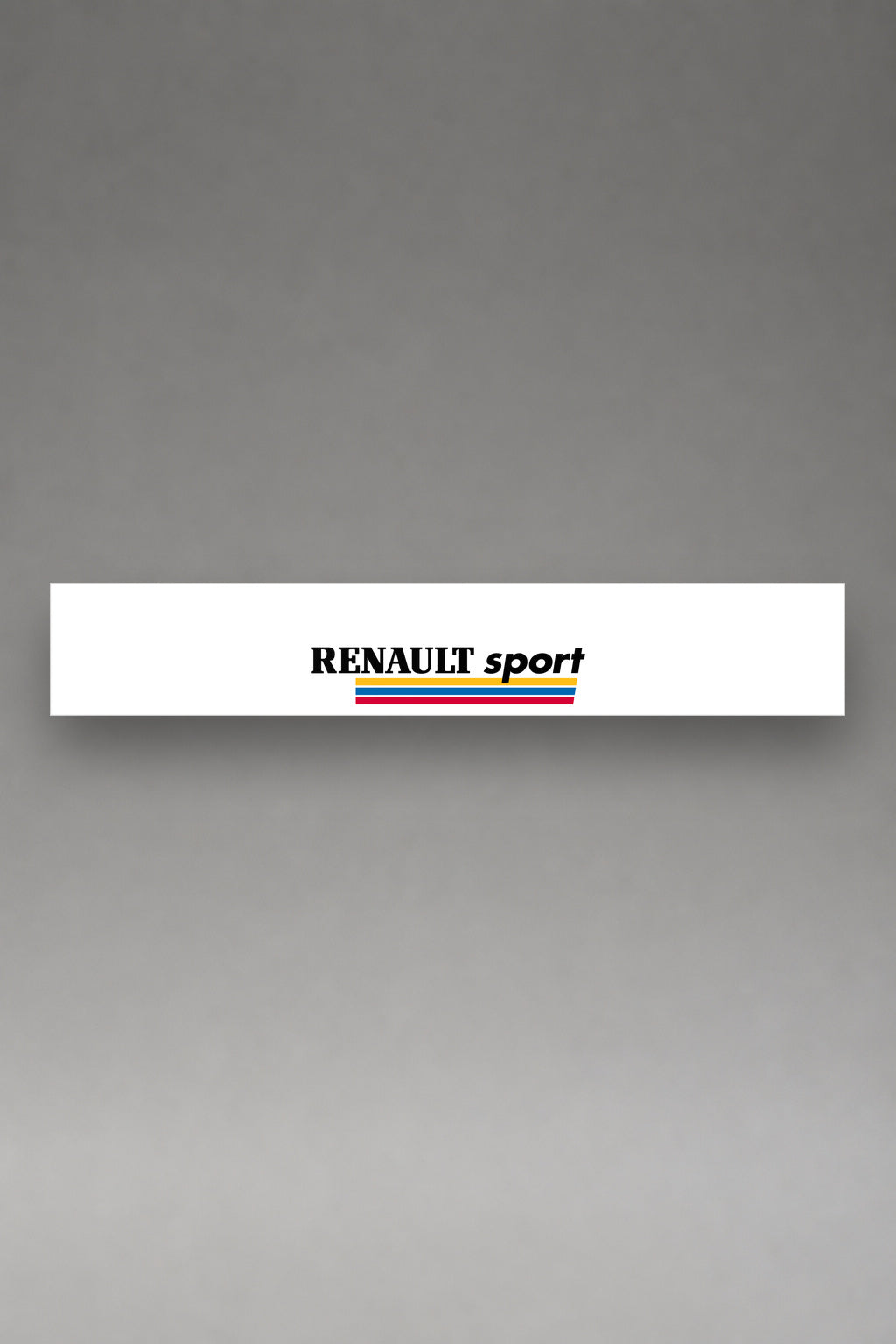 Parasol de vinilo Renault Sport · Tricolor Heritage Rally, la tira entera de 150 x 25 cm vista de frente, de MOA-Grafics.