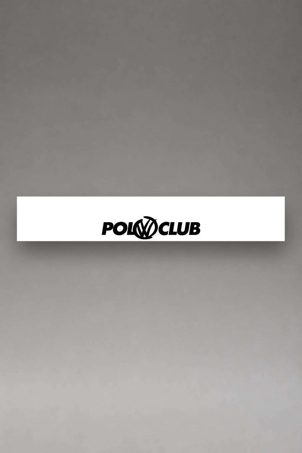 Parasol de vinilo Volkswagen Polo · Inscripción Polo Club, la tira entera de 150 x 25 cm vista de frente, de MOA-Grafics.
