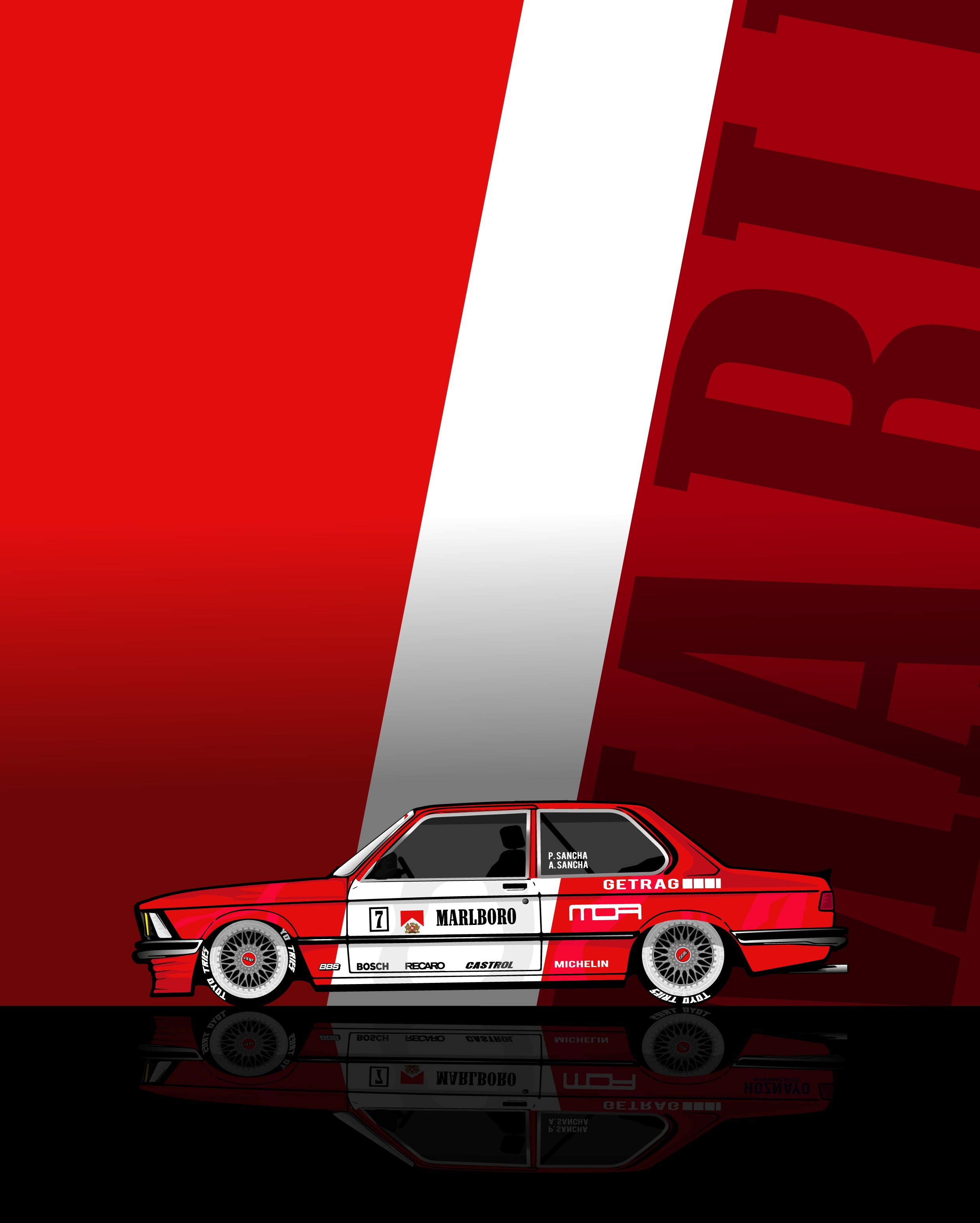 POSTER BMW E21 MARLBORO