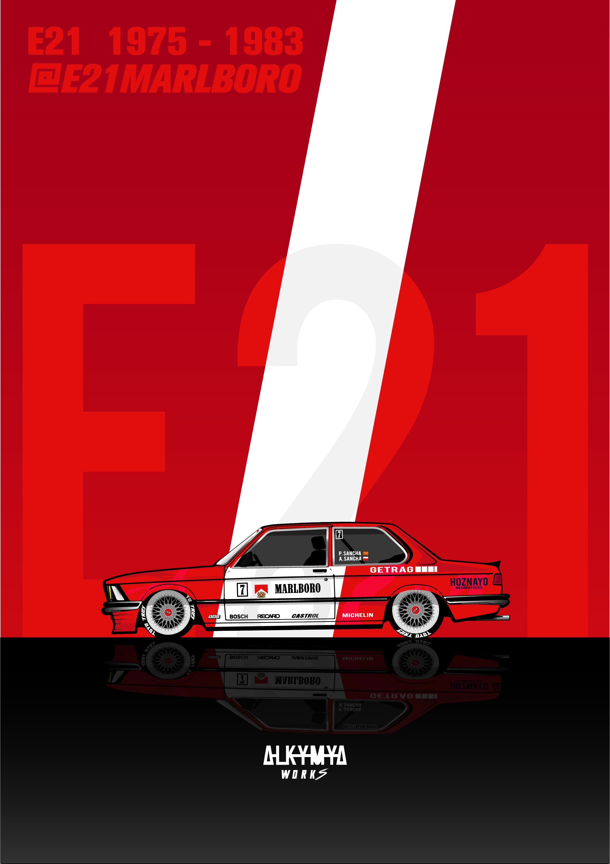 POSTER BMW E21 MARLBORO