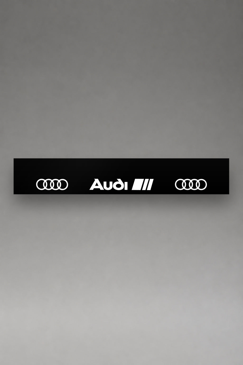 Parasol de vinilo Audi Sport · Logo Tipográfico Agresivo, la tira entera de 150 x 25 cm vista de frente, de MOA-Grafics.