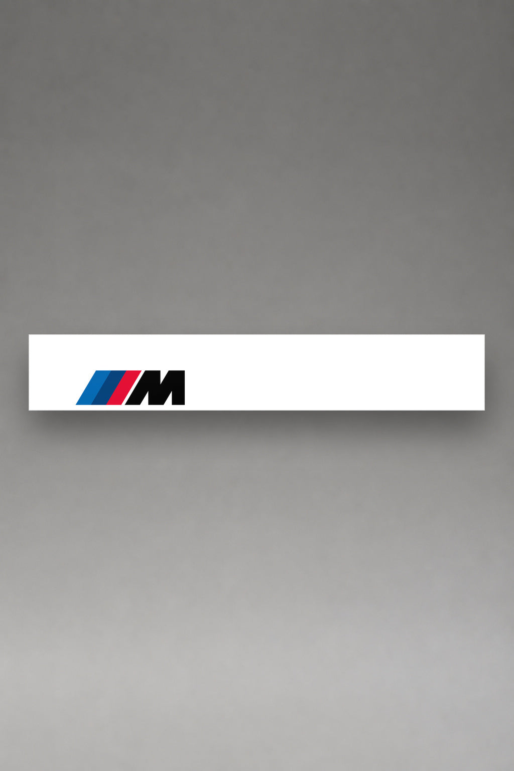 Parasol de vinilo BMW M · Logo de la División Deportiva Oficial, la tira entera de 150 x 25 cm vista de frente, de MOA-Grafics.