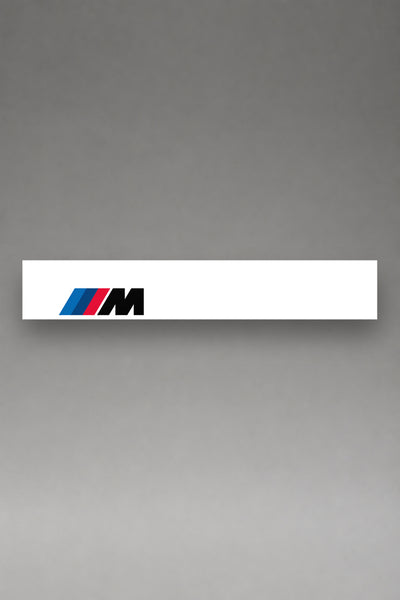 Parasol de vinilo BMW M · Logo de la División Deportiva Oficial, la tira entera de 150 x 25 cm vista de frente, de MOA-Grafics.