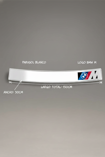 Parasol de Vinilo BMW M Lateral | Logo Discreto en Esquina