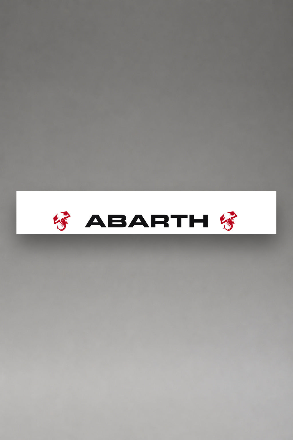 Parasol de vinilo Fiat Abarth Escorpiones · Patrón Logo Repetido, la tira entera de 150 x 25 cm vista de frente, de MOA-Grafics.