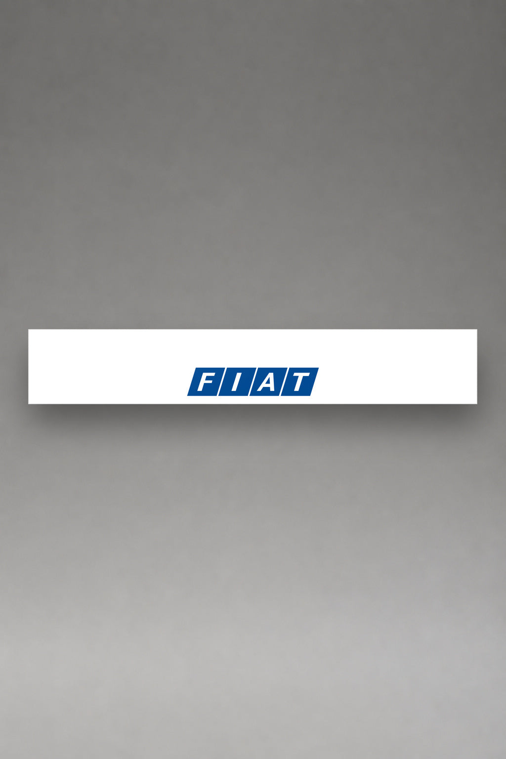 Parasol de vinilo Fiat Logo Clásico · Emblema F.I.A.T en Bloques, la tira entera de 150 x 25 cm vista de frente, de MOA-Grafics.