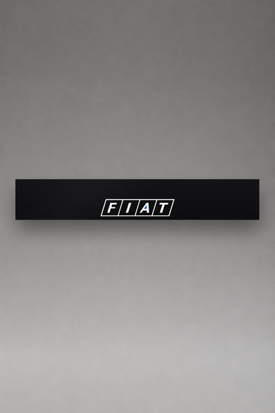 Parasol de vinilo Fiat Logo Clásico · Emblema Histórico Italiano, la tira entera de 150 x 25 cm vista de frente, de MOA-Grafics.