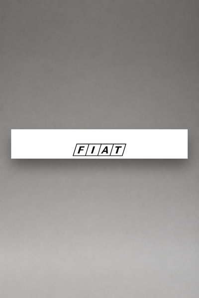 Parasol de vinilo Fiat Logo Clásico · Emblema Histórico Italiano, la tira entera de 150 x 25 cm vista de frente, de MOA-Grafics.