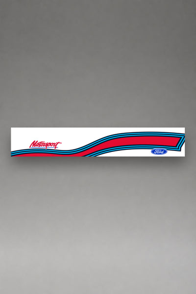 Parasol de vinilo Ford Martini · Etapa de Rally, la tira entera de 150 x 25 cm vista de frente, de MOA-Grafics.