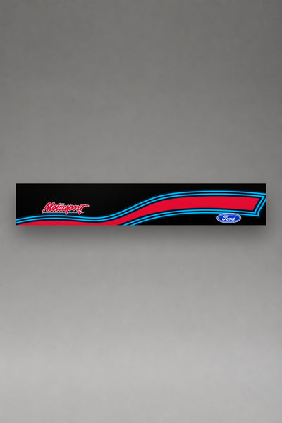 Parasol de vinilo Ford Martini · Etapa de Rally, la tira entera de 150 x 25 cm vista de frente, de MOA-Grafics.
