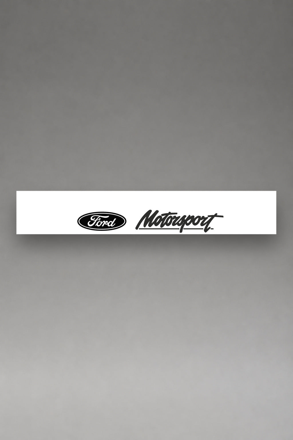 Parasol de vinilo Ford Motorsport · Edición Monocromo Stance, la tira entera de 150 x 25 cm vista de frente, de MOA-Grafics.