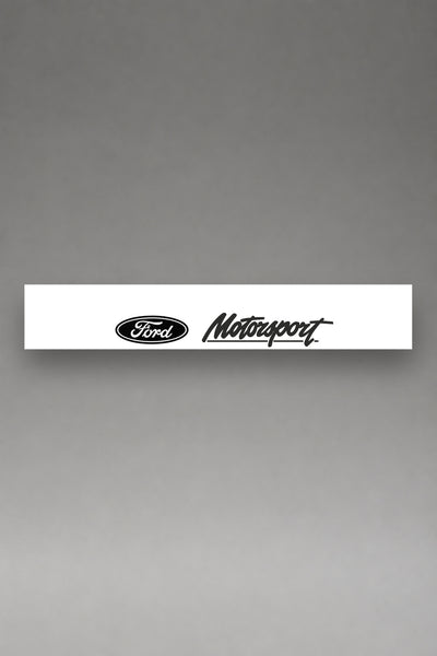 Parasol de vinilo Ford Motorsport · Edición Monocromo Stance, la tira entera de 150 x 25 cm vista de frente, de MOA-Grafics.