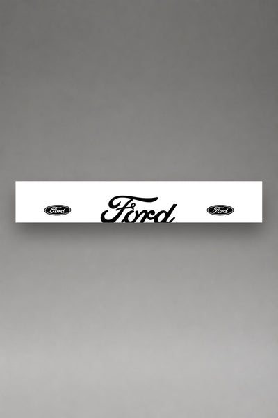 Parasol de vinilo Ford · Composición Triple Óvalos, la tira entera de 150 x 25 cm vista de frente, de MOA-Grafics.