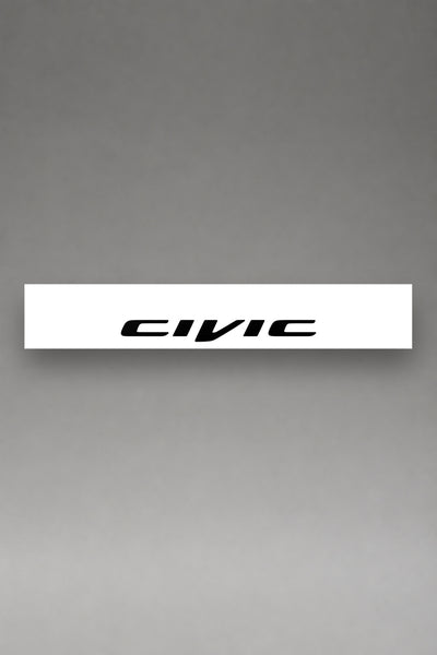 Parasol de vinilo Honda Civic · Lettering Cursivo, la tira entera de 150 x 25 cm vista de frente, de MOA-Grafics.