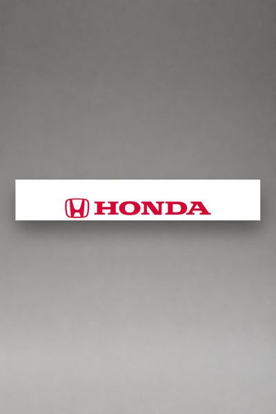 Parasol de vinilo Honda · Emblema H y Lettering Mayúsculas, la tira entera de 150 x 25 cm vista de frente, de MOA-Grafics.