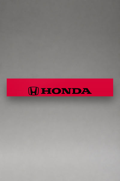 Parasol de vinilo Honda · Emblema H y Lettering Mayúsculas, la tira entera de 150 x 25 cm vista de frente, de MOA-Grafics.