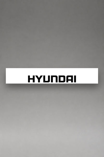 Parasol de vinilo Hyundai · Lettering Moderno Tipográfico, la tira entera de 150 x 25 cm vista de frente, de MOA-Grafics.