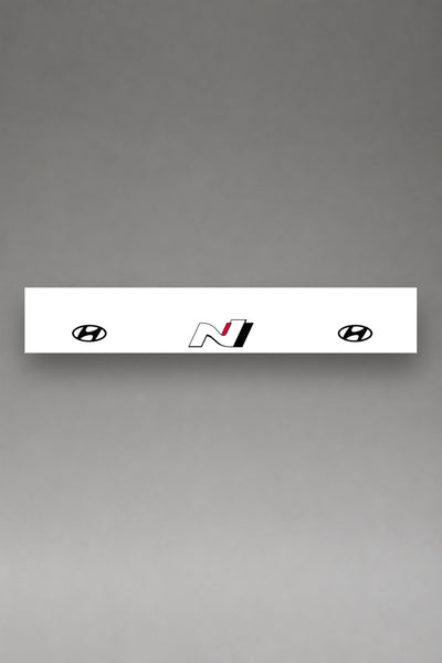 Parasol de vinilo Hyundai N Performance · Logo N Central Simétrico, la tira entera de 150 x 25 cm vista de frente, de MOA-Grafics.