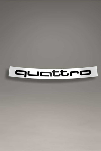Parasol de vinilo blanco con letras negras de Audi Quattro. Accesorio para parabrisas de coche, estilo tuning y cultura del motor.
